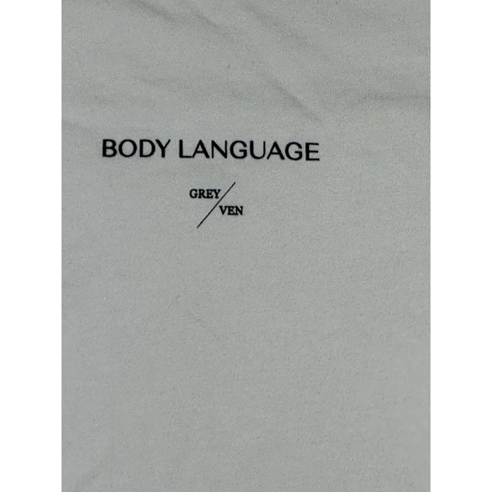 GREY/VEN Body Language T-Shirt Men's Large White Minimalist Made in USA - Picture 4 of 4